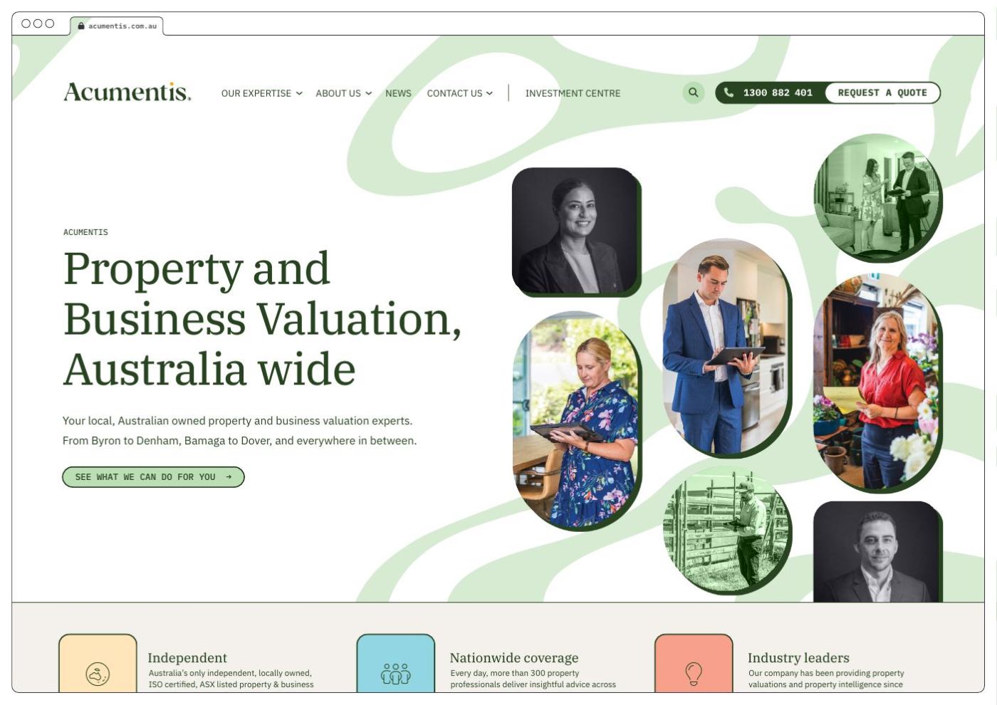 Acumentis website design